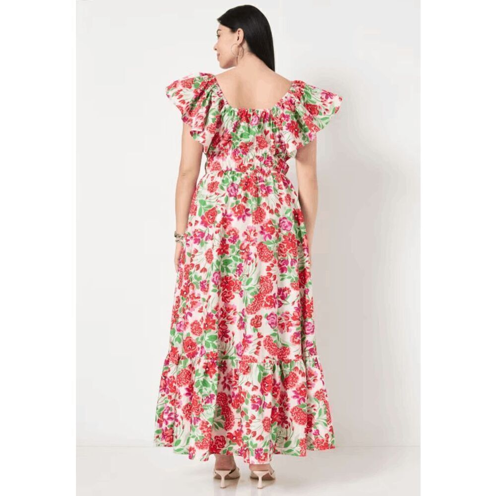 NWT June and Vie Smocked Poplin Maxi Dress - Picture 2 of 4